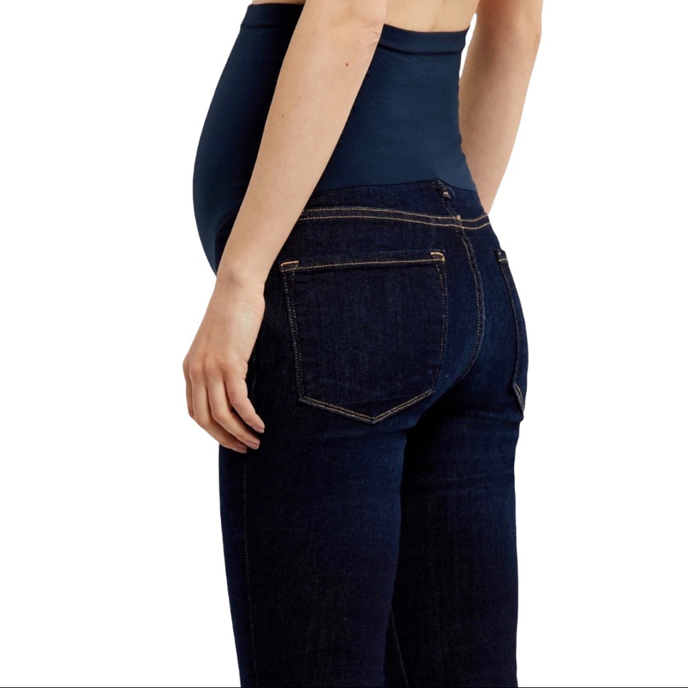 Frame Denim Dark Indigo Maternity Ankle Jeans - Picture 1 of 10